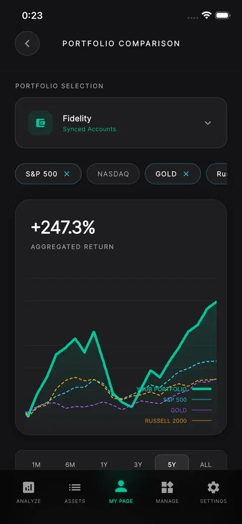 Finorra portfolio screen