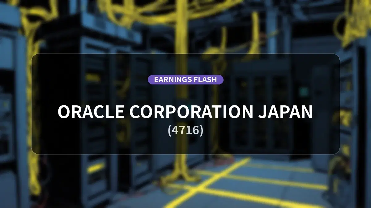 Oracle Corporation Japan (4716) Earnings: Operating Income Up +22.7% to 25.918 billion yen, Net Income Up +23.2%